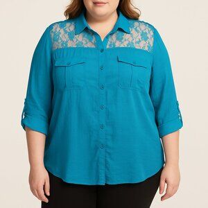 Rouge Lace Blue Top
